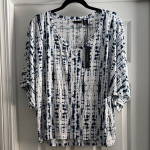 Women's Blue Tie-Dye Top